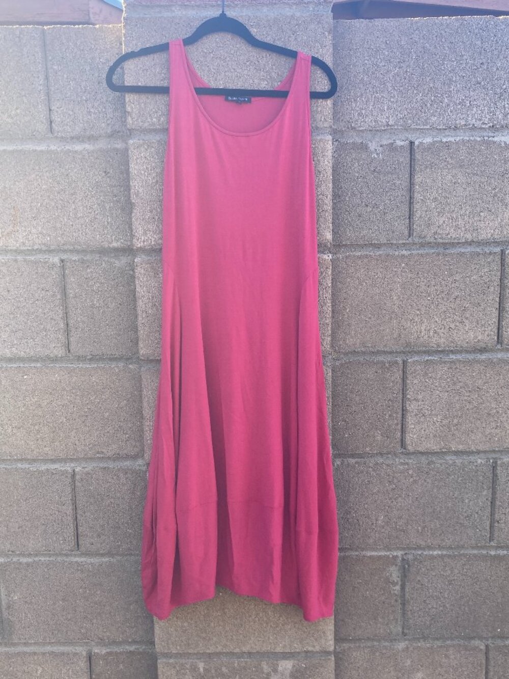 Eileen Fisher pink sleeveless stretch rayon a-line dress size M